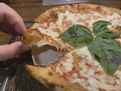 Crust close-up of pizza at Anita's Warung