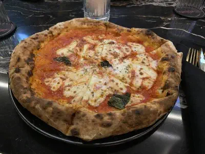 Angle view of pizza at Banger Pizza