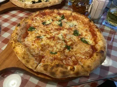 Angle view of pizza at Roby Pizza