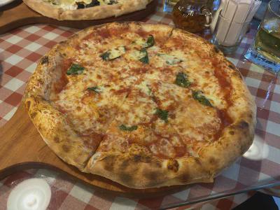 Angle view of pizza at Roby Pizza