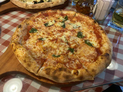 Angle view of pizza at Roby Pizza