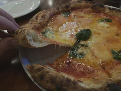 Crust close-up of pizza at Wild Habit