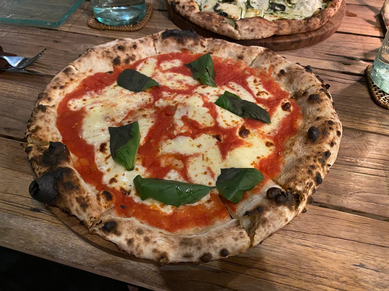Angle view of pizza at Arte