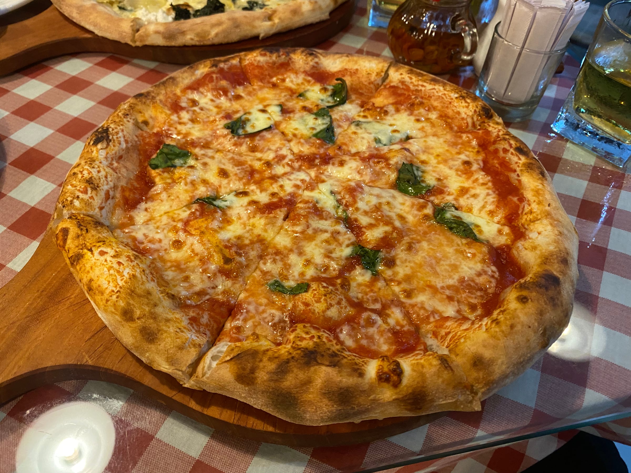 Angle view of pizza at Roby Pizza