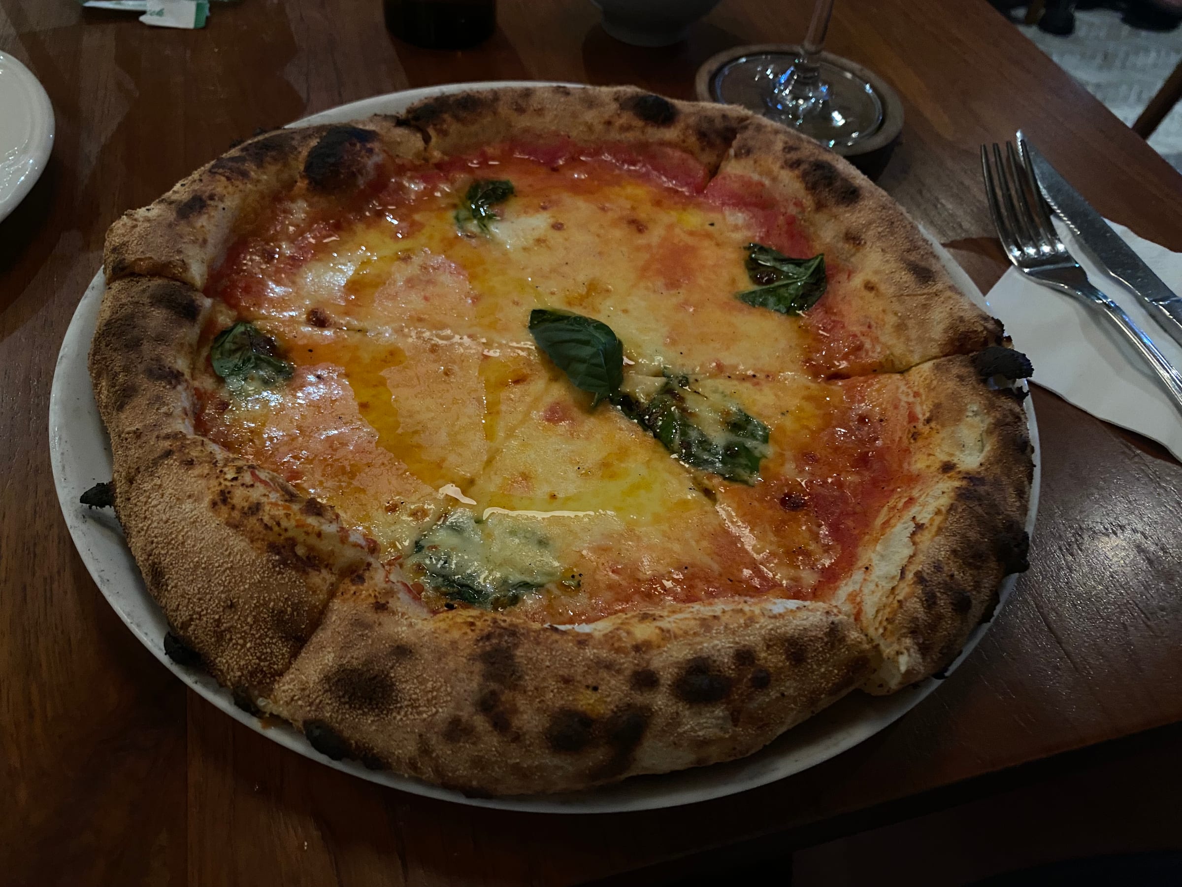 Angle view of pizza at Wild Habit